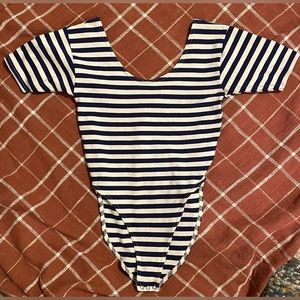 Navy/White Striped Bodysuit
